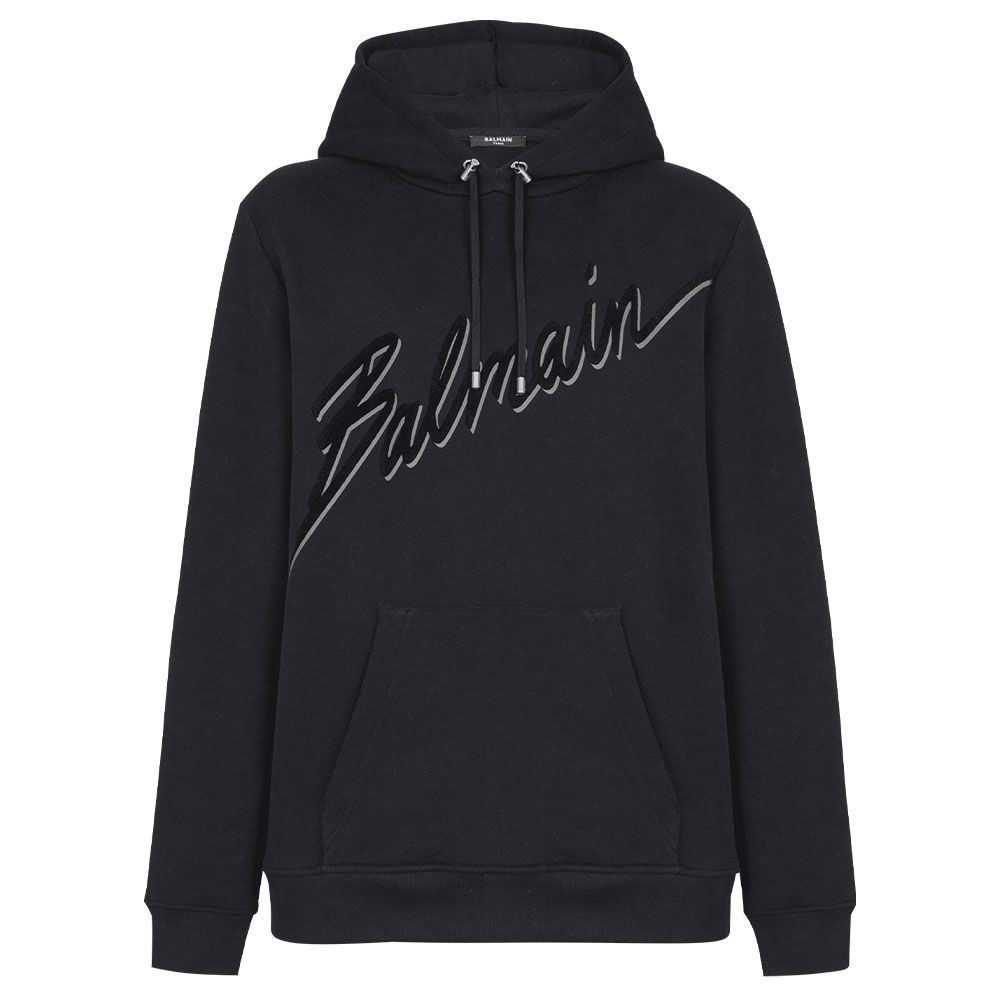 Мужское худи BALMAIN Logo (черное)