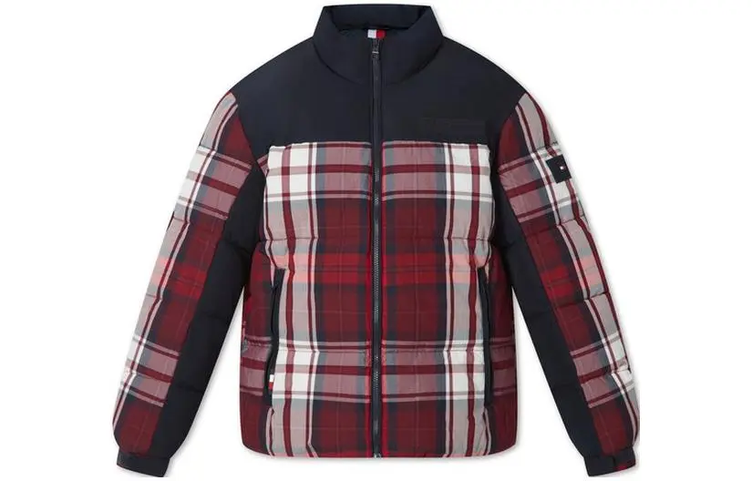 Tommy Hilfiger Jacket Men's Navy Blue Red White Plaid