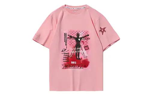Li Ning T Shirt Unisex Butterfly Pink