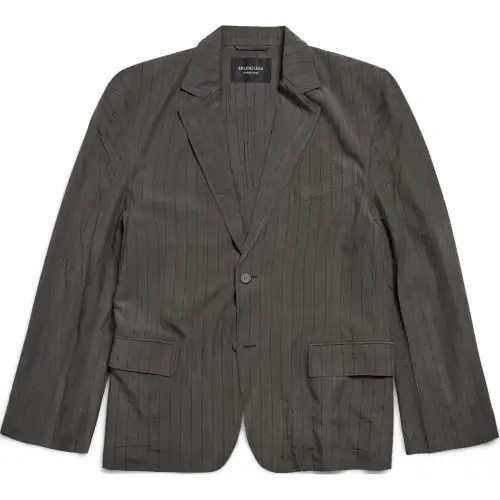 Balenciaga FW24 Business Suit Coat Loose Fit Men's Gray Green