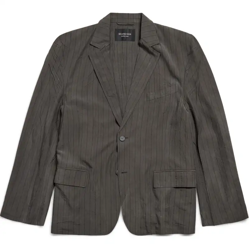 Balenciaga FW24 Business Suit Coat Loose Fit Men's Gray Green