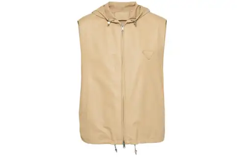 PRADA Leather Vest Vest Men's Beige
