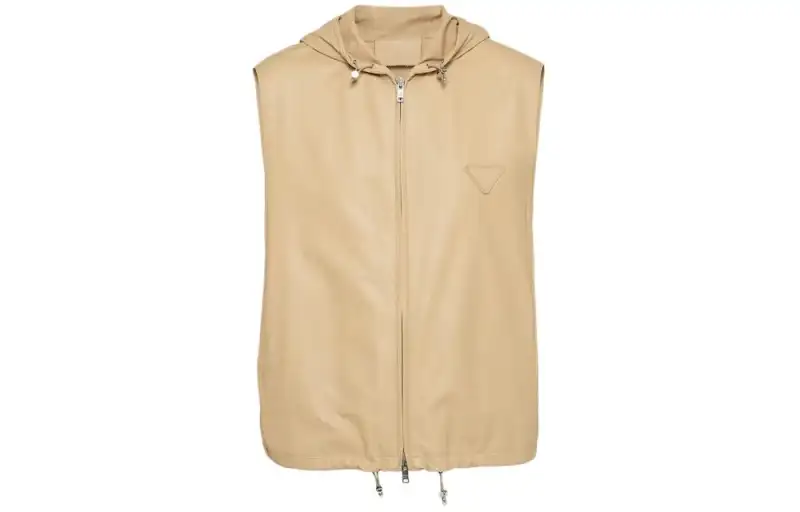 PRADA Leather Vest Vest Men's Beige