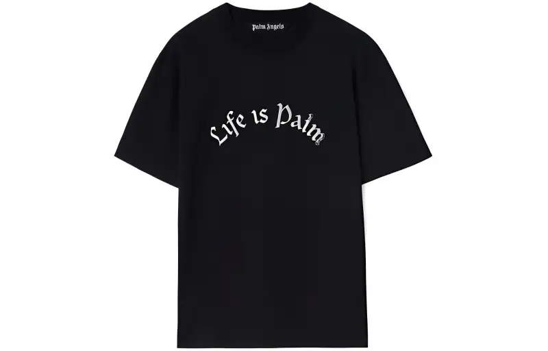 PALM ANGELS Life Is Palm Fitted T Shirt