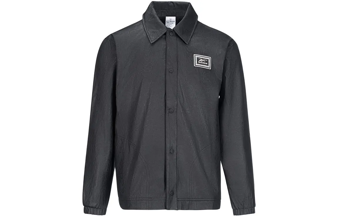 Reebok Jackets Men's Black Lapel Moderate Straight Fit