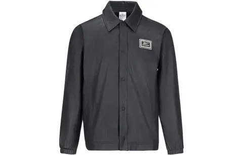 Reebok Jackets Men's Black Lapel Moderate Straight Fit