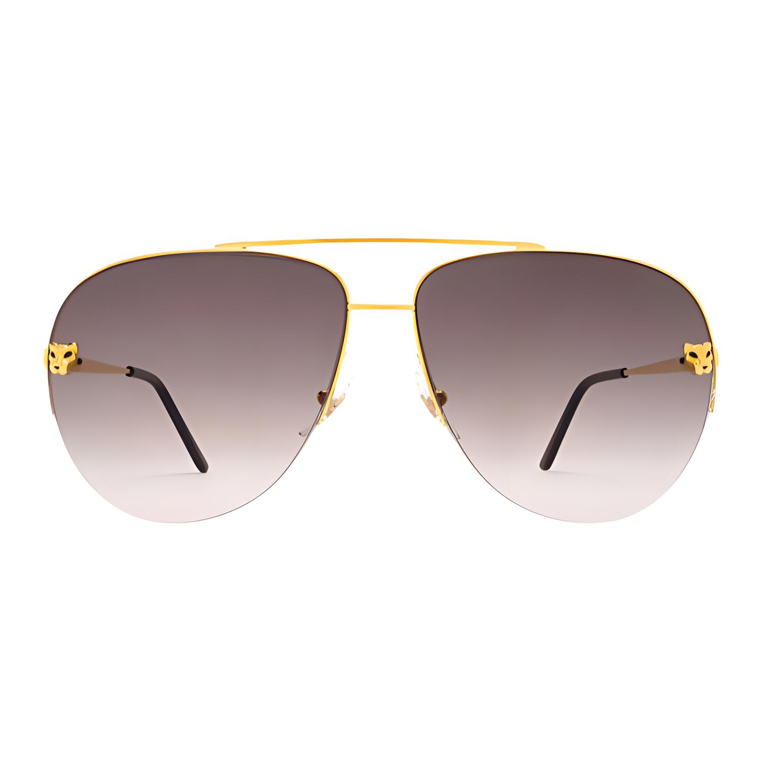 Женские очки Cartier Авиатор (золотые)