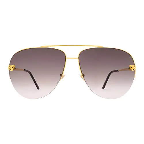 CARTIER Metal Aviator Sunglasses Women's Gold