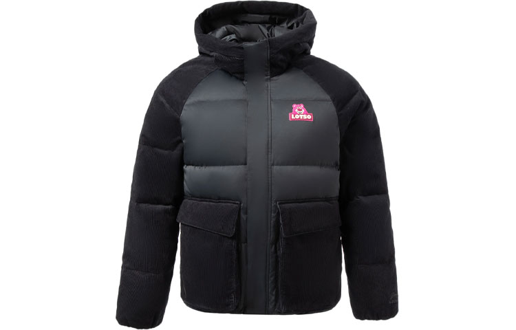 Li Ning, Disney, cartoon strawberry, black down jacket for men and women, print