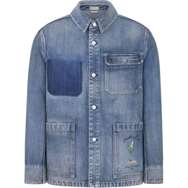 DIOR Homme Collared Button Up Denim Jacket