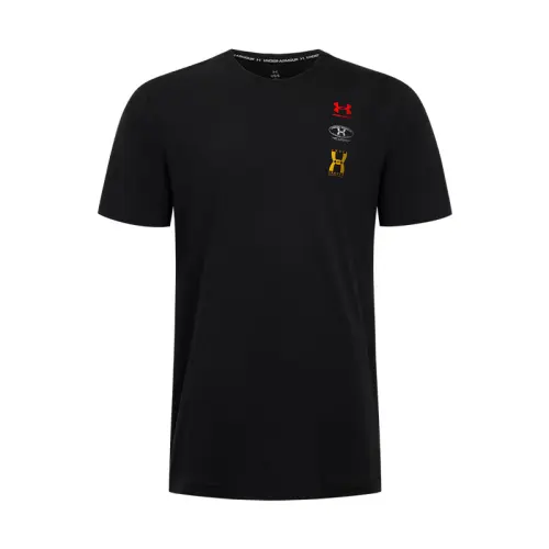 Under Armour T Shirt Men's Black/White/Campus Gold