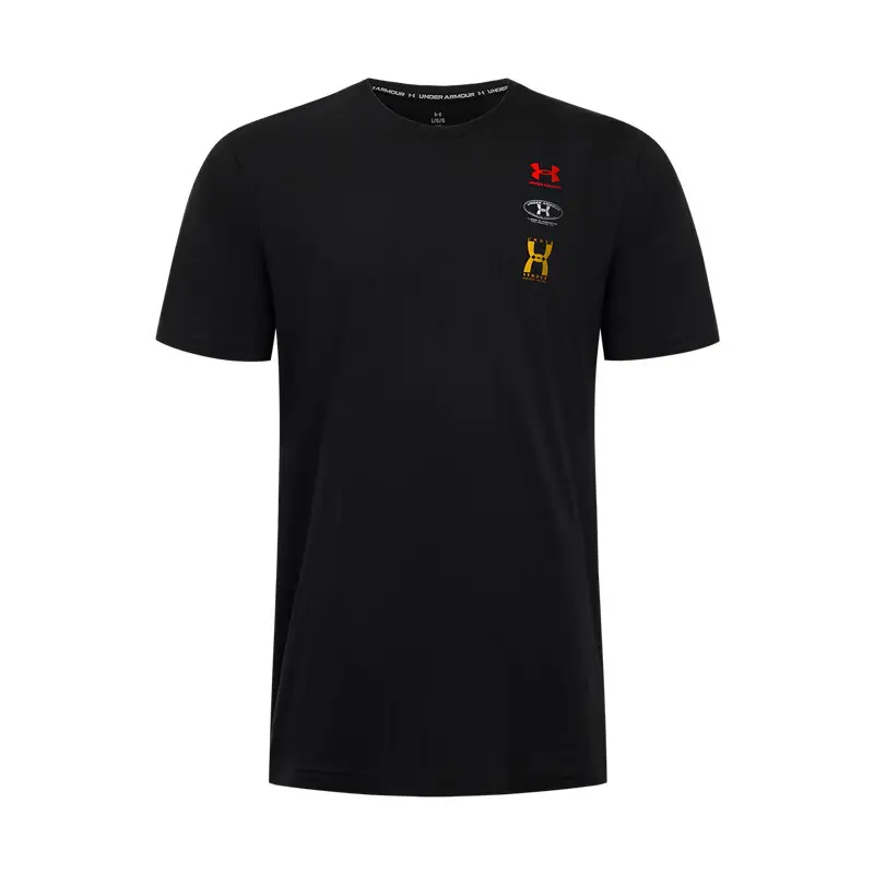 Under Armour T Shirt Men's Black/White/Campus Gold