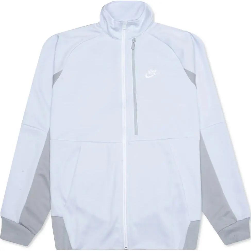 Nike Jackets Men's White Stand Collar Moderate Straight Fit