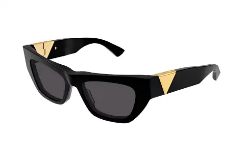 Bottega Veneta Plate Frame Irregular Shape Sunglasses Women's Black