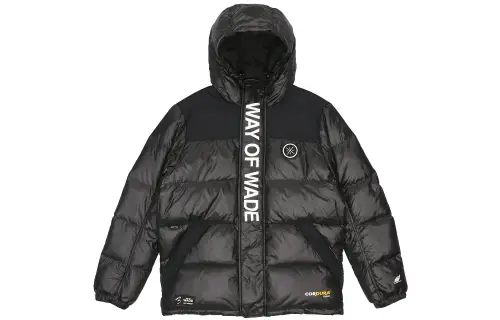 LiNing Wade Series Logo Print Color Matching Warm Down Jacket Men's Black