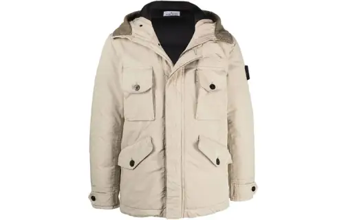 STONE ISLAND FW21 Hooded Down Jacket Unisex Beige