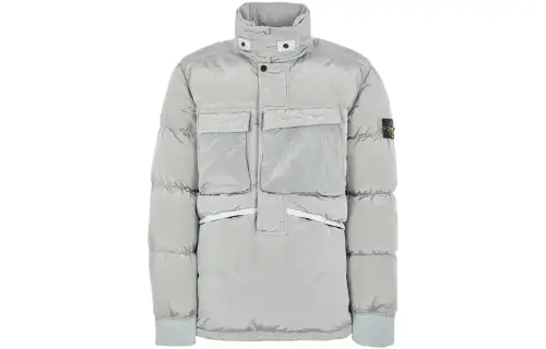 STONE ISLAND Down Jacket Unisex Silver