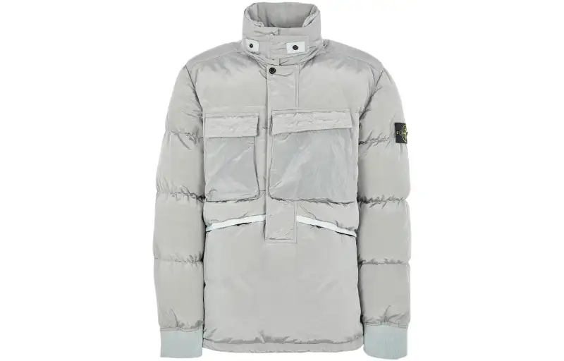 STONE ISLAND Down Jacket Unisex Silver