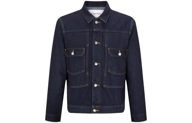 CALVIN KLEIN Simple Collection Denim Jacket Men's Dark Blue