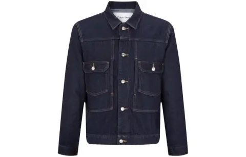 CALVIN KLEIN Simple Collection Denim Jacket Men's Dark Blue