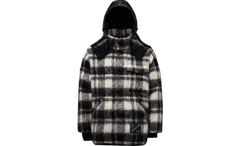 Пуховик MONCLER GENIUS x fragment (черно-белый в клетку)