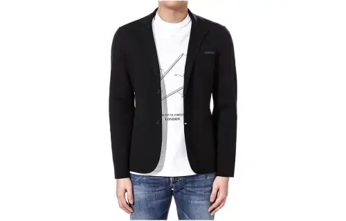 PRADA Jackets Men's Black Lapel Moderate Other