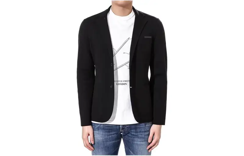 PRADA Jackets Men's Black Lapel Moderate Other