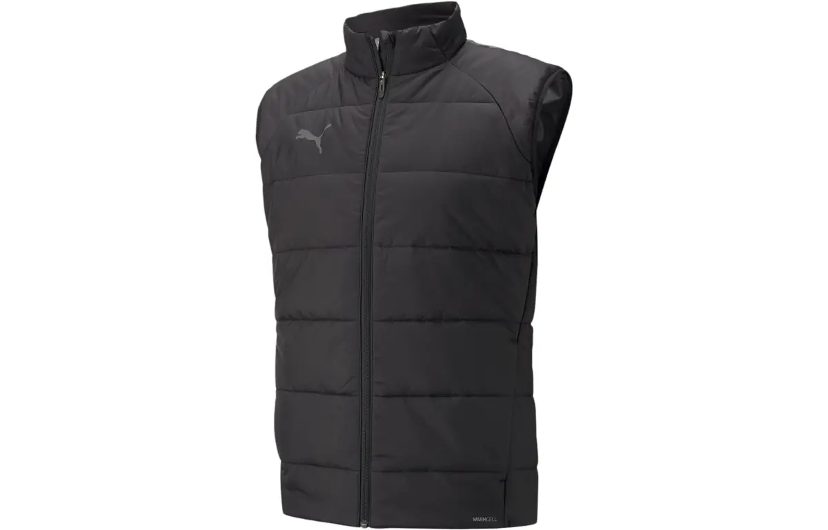 PUMA Teamliga Vests Men's Black Stand Collar Moderate Straight Fit