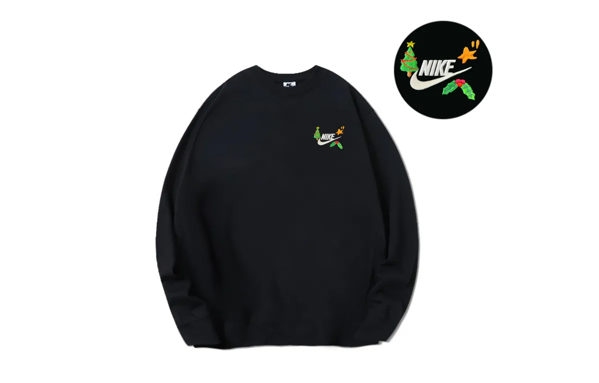 Nike Sweatshirts Men's Black Crew Neck Moderate
