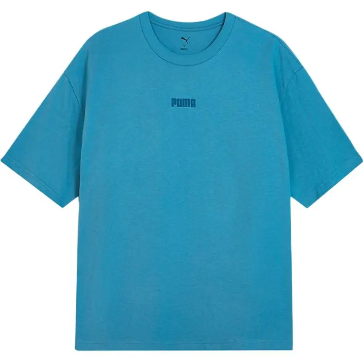 PUMA T-Shirts Men's Blue Crew Neck Moderate