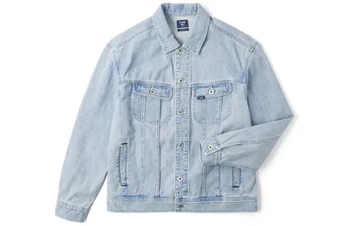Lee Comfortable denim blue jacket, with embroidery, print