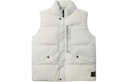 STONE ISLAND Vests Unisex Ecru Stand Collar Moderate Other