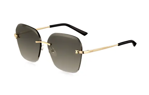 CARTIER Irregular Shape Sunglasses Women's Gold
