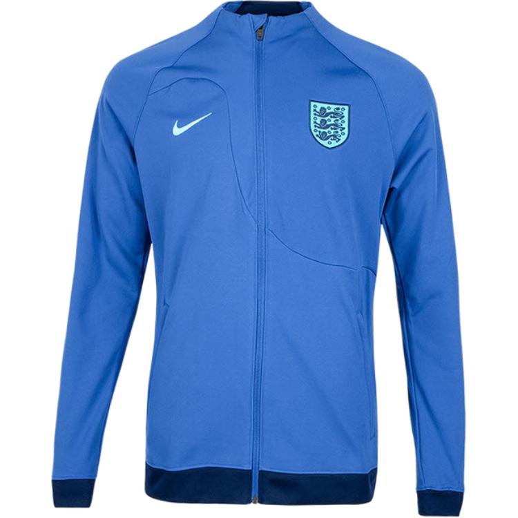 Nike England Academy Pro England National Team Football Training Sports and Leisure Series Logo Print Slim Jacket Men's Blue