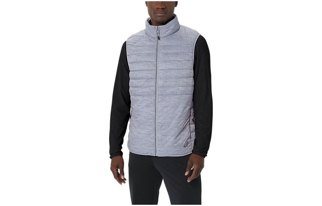 ASICS PERFORMANCE INSULATED VEST 2.0 Vests Men's Gray Stand Collar Moderate Other