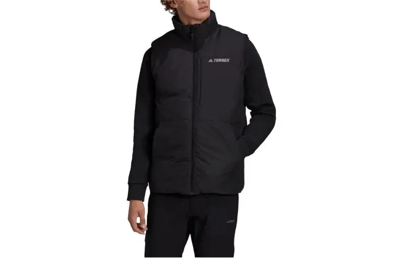 Adidas Vests Men's Black Stand Collar Moderate Other