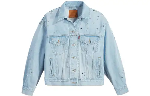 Levis Denim Jackets Unisex Blue Lapel Moderate Other