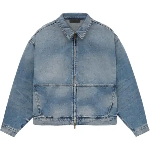 Fear Of God Essentials Cotton Front Zip Denim Jacket