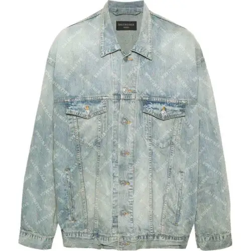 Balenciaga Denim Jacket Loose Fit Unisex Indigo