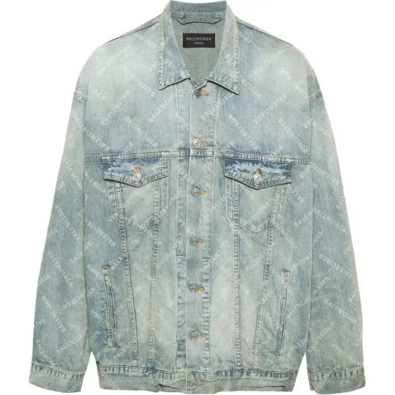 Balenciaga Denim Jacket Loose Fit Unisex Indigo