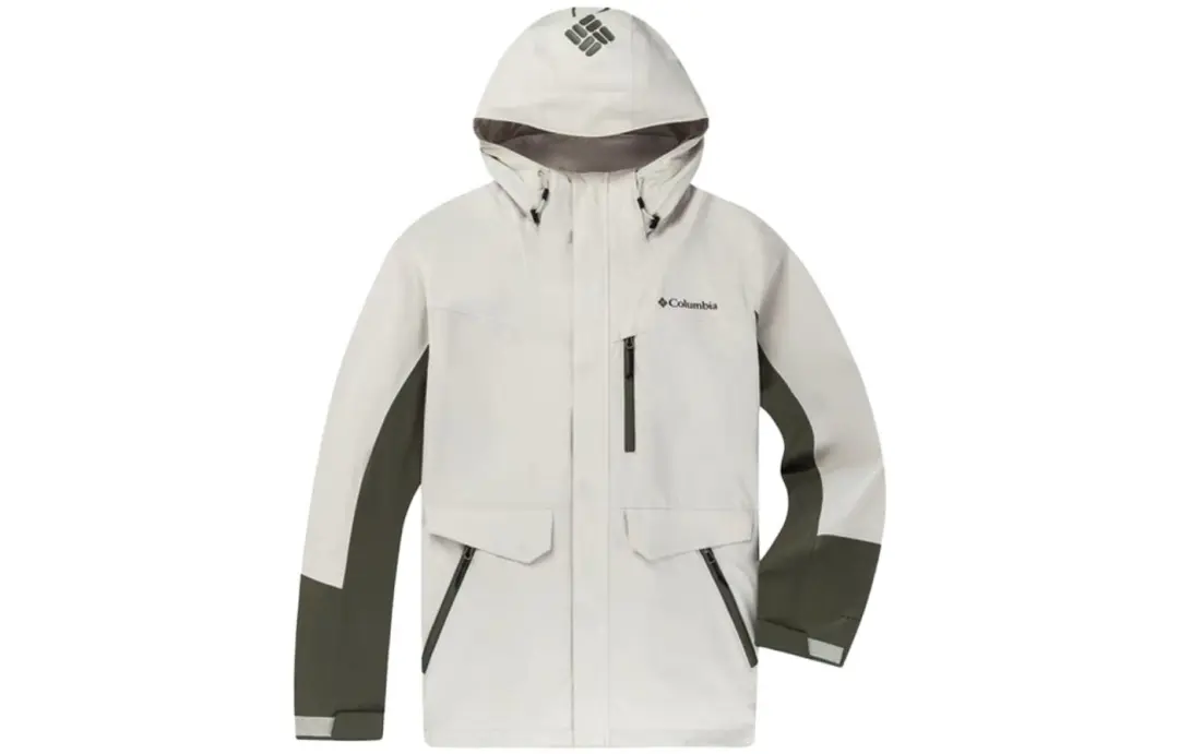 Columbia Waterproof, Windproof, Breathable, And Thermal Windbreaker Jacket Men's Ecru