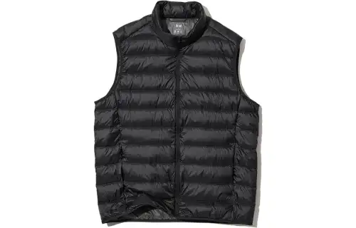 UNIQLO Down Vests Men's Black Stand Collar Moderate Other