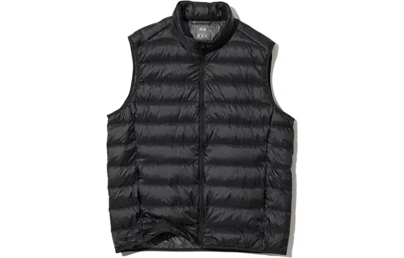 UNIQLO Down Vests Men's Black Stand Collar Moderate Other