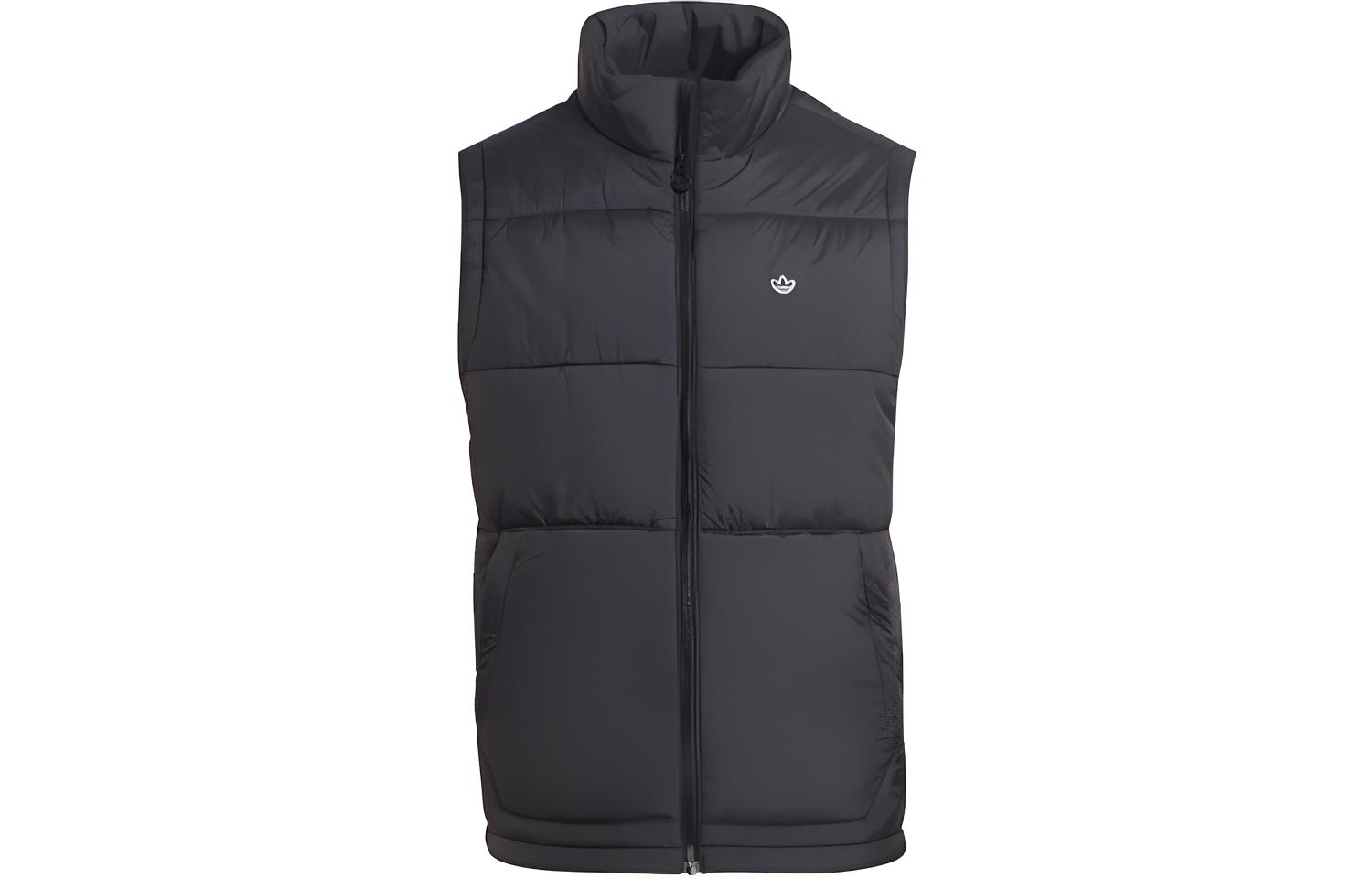Adidas Originals Vests Men's Black Stand Collar Moderate Other