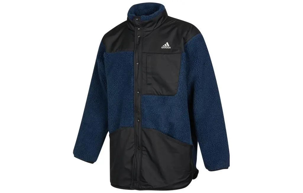 Adidas Puffer Jackets Men's Black Stand Collar Moderate Other