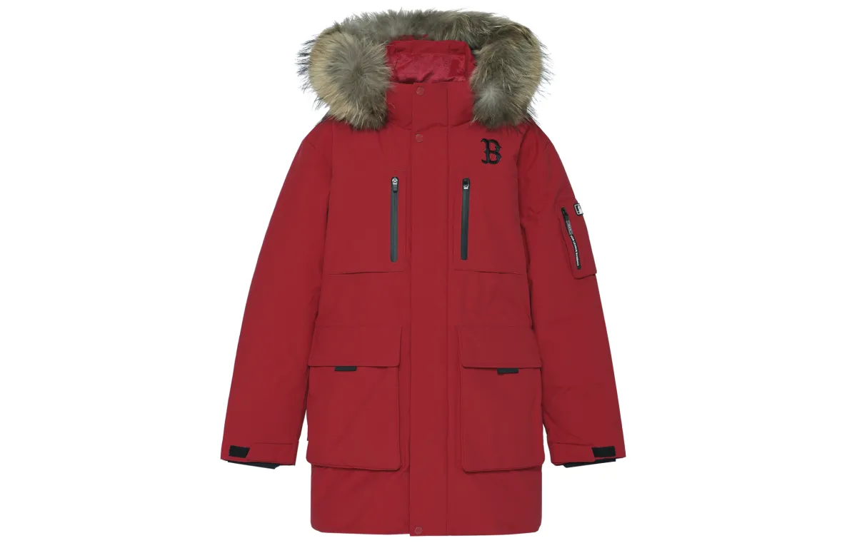 MLB Down Jackets Unisex Red Hooded (Non-detachable) Moderate