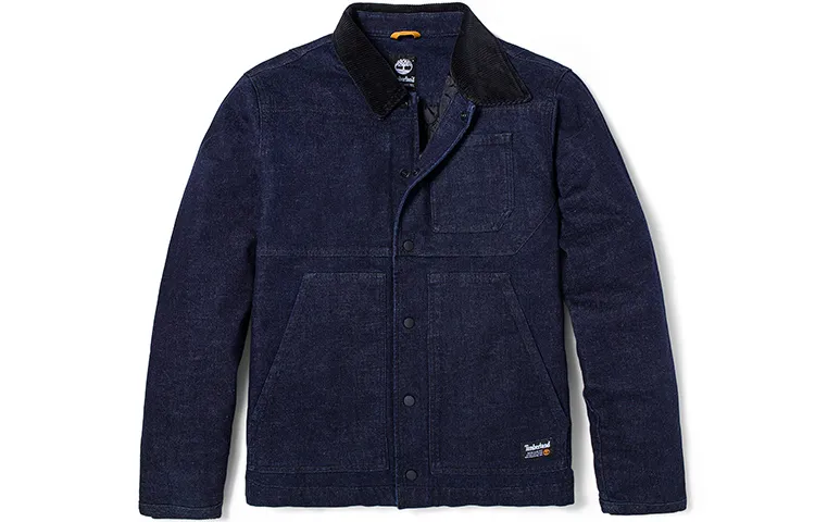 Timberland Puffer Jackets Men's Aqua Mill Blue Lapel Moderate Puffer Jacket