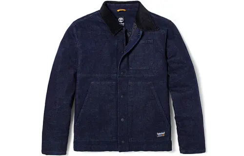 Timberland Puffer Jackets Men's Aqua Mill Blue Lapel Moderate Puffer Jacket