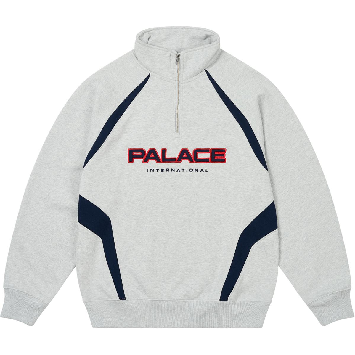 Худи Palace С вышивкой на полумолнии (серое)