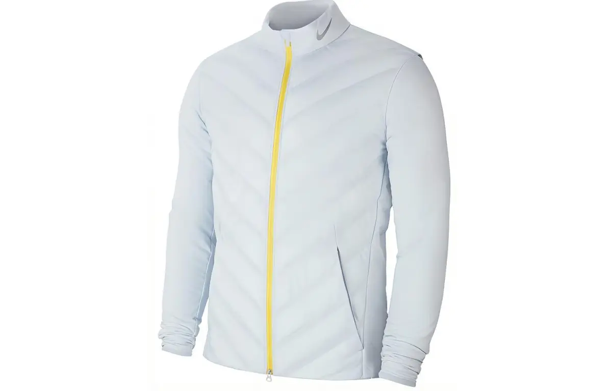 Nike Puffer Jackets Men's Gray Stand Collar Moderate Straight Fit